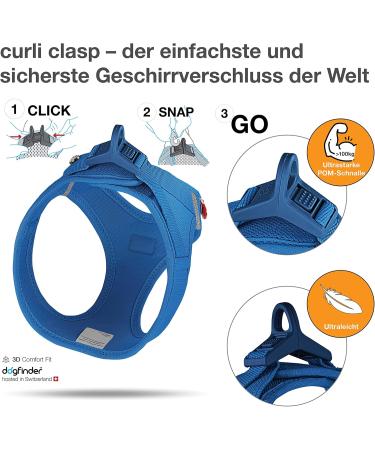 Buy Curli Air-Mesh Blue Vest Harness - Medium Comfortable and Lightweight for Dogs - International Shipping Available - Buy Online on GoSupps.com