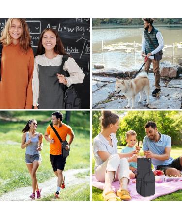 Turmaster Water Bottle Holder with Belt - Insulated Carrier Bag with 4 Pockets for Sports Hiking & Camping - Black Sling Sleeve - Buy Online on GoSupps.com