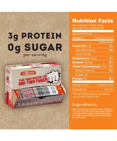 Old Wisconsin Turkey Sausage Snack Sticks - High Protein, Low Carb, Keto, Gluten Free, 42 Individually Wrapped - Buy Online on GoSupps.com