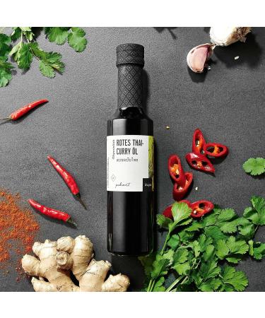 Wajos Red Thai Curry Oil 250ml - Spicy Vegan Seasoning for Asian Cuisine | Extra Virgin Olive & Rapeseed Oil - Buy Online on GoSupps.com