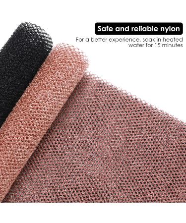 WLLHYF 2 Pcs African Exfoliating Net Shower Wash Cloth Set - Deep Clean Body Scrubbers for Spa Massage - Black Coffee Color - Ideal for Women and Men - Buy Online on GoSupps.com