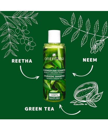 Orientana Neem & Green Tea Hair Shampoo | Natural Vegan Silicone & Sulfate-Free | 210ml | Hair Care for Loss Itching & Scales | Natural Cosmetics - Buy Online on GoSupps.com