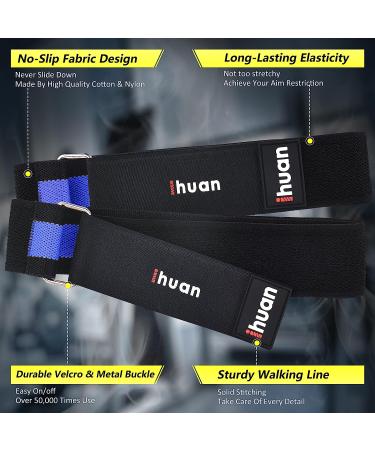 iHuan Women's Blood Flow Restriction Bands - Glute & Thigh Straps for Booty Workout - Black+Blue - Buy Online on GoSupps.com