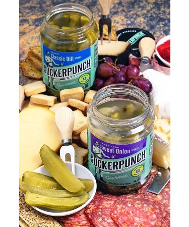 SuckerPunch Spicy Garlic Pickle Spears 24oz - 2-Pack | Gourmet Pickles - Buy Online on GoSupps.com