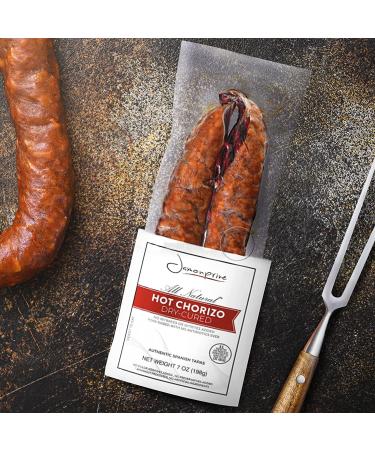 Hot Chorizo Ring - Spanish 7oz Sarta for Authentic Tapas - All Natural, Gluten-Free with No Nitrates or Preservatives by Jamonprive - Buy Online on GoSupps.com