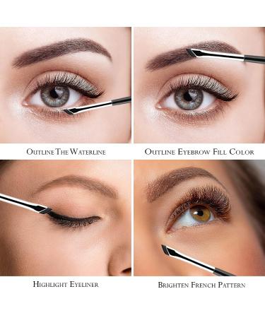 PRO Precision Gel Eye Liner Makeup Brush - Fine Angle Flat Eyeliner & Eyebrow Brush for Contouring and Waterline Application - Buy Online on GoSupps.com