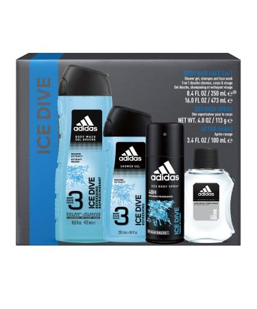 Adidas Ice Dive Men's 4 Piece Gift Set Total Retail Value $18.00