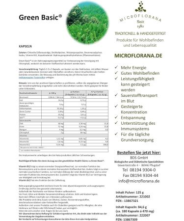  Microflorana Green Basic - Supports Metabolism and Oxygen Transport - 180 Capsules - Vegan - From Microflorana - Buy Online on GoSupps.com