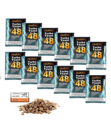 12 x Turbo Yeast - Alcotec Pure 48-135g, Yeast for Sugar Fermentation, Distillers Yeast, Rapid Yeast, Alcotec Pure Liquor