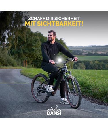 Dansi STVZO Approved LED Bike Light Set | Front & Rear Rainproof Bicycle Lighting | 15-70 Lux Switchable | Durable Battery Included - Buy Online on GoSupps.com