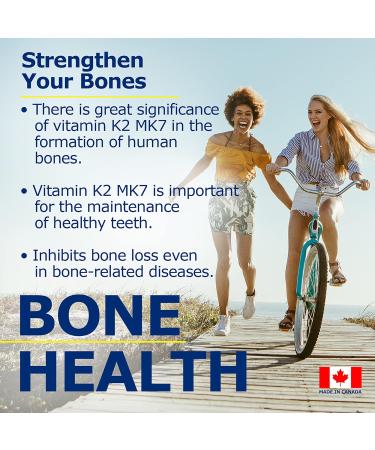 Promise Vitamin K2 MK-7 100mcg 120 Capsules- Bioactive Menaquinone-7 Bone Tissue & Heart Health- non-GMO Natto Vegan and Gluten-Free Made In Canada - Buy Online on GoSupps.com