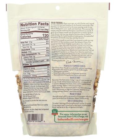 Bob's Red Mill Gluten Free Muesli Cereal 16 oz - Pack of 1 - Buy Online on GoSupps.com