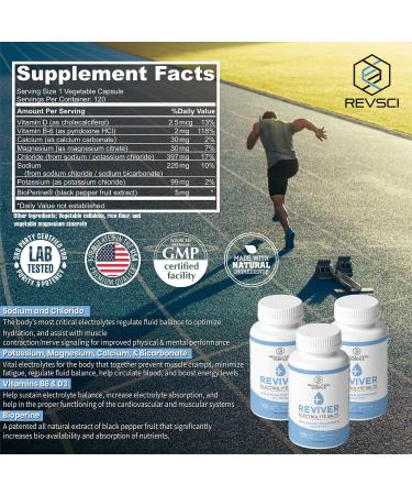 REVIVER Salt Pills - Electrolytes for Runners Sugar-Free Fasting Tablets 120 Carnivore Electrolyte Pills for Optimal Hydration - Buy Online on GoSupps.com