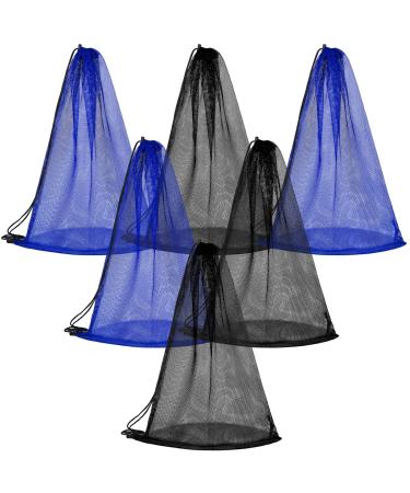6 Packs Mesh Gear Bag Snorkel Equipment Bag Mesh Dive Bag Large Drawstring Net Bag for Diving Swimming Gear Mask Ball Soccer Basketball Baseball Storage Gym Sports Beach Laundry 26.7 x 19.7 Inch