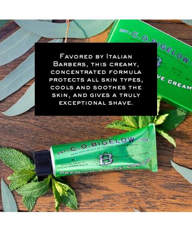 C.O. Bigelow Travel Shaving Cream for Men - 1.7 oz - Eucalyptus & Coconut Oil Formula - Razor Burn Protection - All Skin Types - Pack of 1 - Buy Online on GoSupps.com