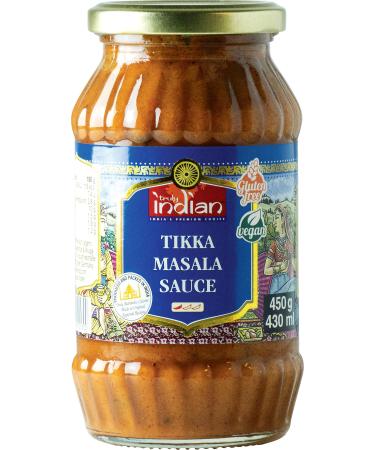 Truly Indian Tikka Masala Sauce (pleasantly sharp ready -made sauce for fast dishes with natural ingredients authentically cooking Indian vegan and gluten -free) (1 x 450 g) 450 g (1 Pack)