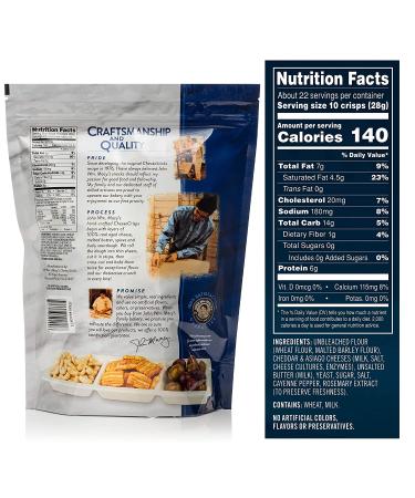 John Wm. Macy's CheeseCrisps Asiago & Cheddar 22 OZ (2 Pack) | Twice Baked Sourdough Crackers with Real Aged Cheese | Non-GMO, No Artificial Ingredients - Buy Online on GoSupps.com