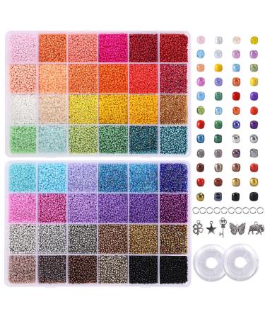 Pony Beads for Bracelet Making Kit 48 Colors Kandi Beads Set, 2400Pcs  Plastic