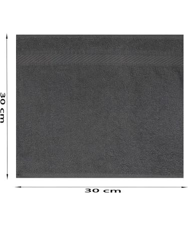 Betz 20 Piece Face Cloth Set Neapel 100% Cotton - Anthracite - 30 x 30 cm - Buy Online on GoSupps.com