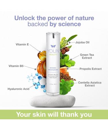 YOUN Beauty 2.5% Retinol Night Cream Moisturizer - Paraben-Free with Vitamin B5 E Hyaluronic Acid & Green Tea | 50ml by Dr. Anthony Youn - Shop Now for Skin Renewal - Buy Online on GoSupps.com