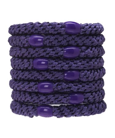L. Erickson Grab & Go Ponytail Holders Purple Set of Eight - Exceptionally Secure with Gentle Hold