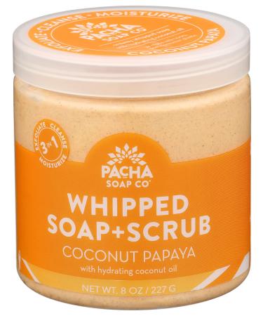 PACHA SOAP Coconut Papaya Whipped Soap Scrub  8 OZ