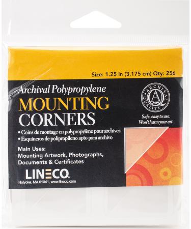 Lineco Self-Adhesive Polypropylene Mounting Corners - 1.25 Clear (250/Pkg.)