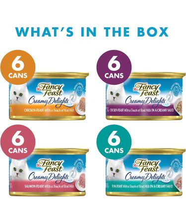 Purina Fancy Feast Creamy Delights Poultry & Seafood Variety Pack, 24 Cans - 3oz - Buy Online on GoSupps.com