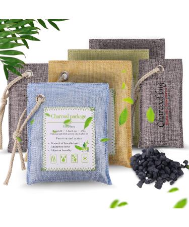 Bamboo Charcoal Air Purifying Bag,Charcoal Bags Odor Absorber with Activated Charcoal,Natures Fresh Air Purifying Bag for Closet and Pet,Clear Air Purifier Bags Odor Eliminator for Home or Car