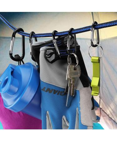 Temlum Aluminum Carabiner Hooks - D Shape Clip with Snapping Lock for Camping Hiking & Travel - 10 Pack (5.8 cm/2.3 in Black) - Buy Online on GoSupps.com