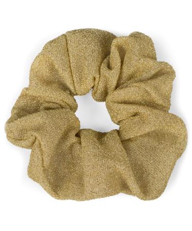 styleBREAKER ladies glitter XXL hair tie in retro style elastic scrunchie ponytail holder hair band 04027001 color: gold