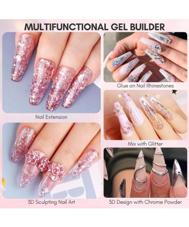 Makartt 4 in 1 Solid Builder Gel for Nails - Nail Extension, Sculpting, Glue & Rhinestone Adhesion | Hard Gel, Lamp Required - Roseate Radiance - Buy Online on GoSupps.com