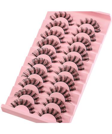 HIPRETTYUS 10mm Russian Strip Faux Mink Lashes D Curl - 10 Pairs Pack - Buy Online on GoSupps.com