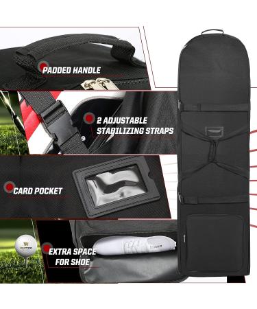 DAREKUKU 50 Inch Soft Golf Travel Bag - Heavy Duty 900D Polyester Oxford, Wear Resistant, Extra Storage Pocket, Upgraded Rubber Wheels - Black - Buy Online on GoSupps.com
