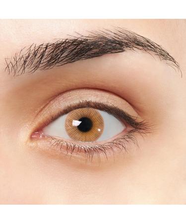 Ambar VIP honey green contact lenses Super natural design I annual lenses colored without strength (2 lenses) + contact lens container tweezers and onseters with soft silicone - Buy Online on GoSupps.com