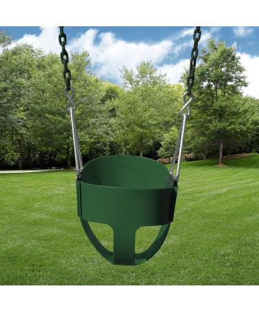 Gorilla Playsets Full Bucket Toddler Swing - Green | Plastic Coated Chains | 50 lb Capacity - Buy Online on GoSupps.com