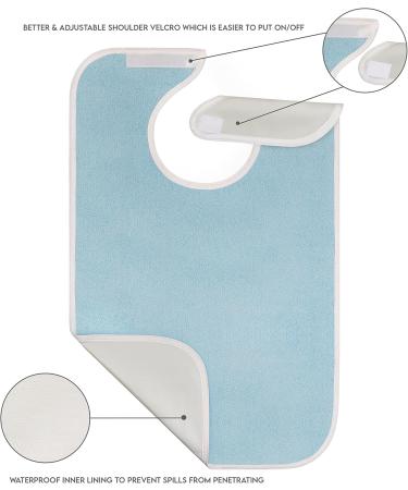 Unisex Adult Bibs Waterproof & Washable Bibs for Eating Adjustable Snap Closure Clothing Protectors for Elderly Dining(3 Pack) - Buy Online on GoSupps.com