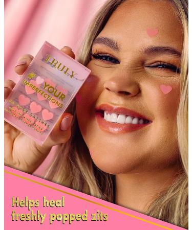 Truly Beauty Heart Your Imperfections Acne Patches - 36 Hydrocolloid Pimple Patches for Face - Cute Heart Shapes, Zit & Blemish Treatment - Buy Online on GoSupps.com