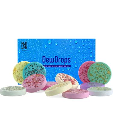 DewDrops Set of 12 Shower Bombs   Shower Steamers - Aromatherapy   Essential Oils for Home Spa   in Shower Steamer Spa - Vaporizing Shower Tablets   for Mom and Wife