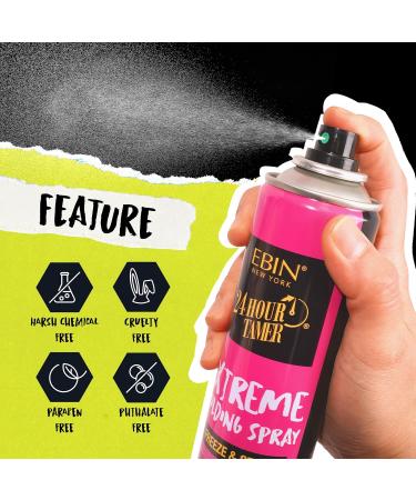 EBIN NEW YORK 24 Hour Tamer Intense Holding Spray - Freeze & Stay 12.13oz/ 480ml | Tames Frizz & Flyaway Gives High Shine & Volume All Day Hold 8.89 Fl Oz (Pack of 1) Extreme - Buy Online on GoSupps.com