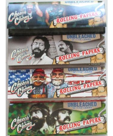 Cheech & Chong Unbleached Rolling Papers 1 1/4 Size 4 Pack