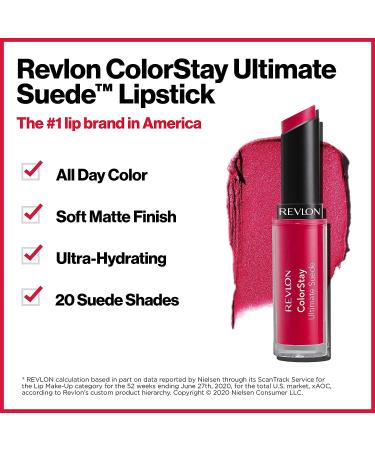 Revlon ColorStay Ultimate Suede Lipstick 010 Womenswear - Longwear, Ultra-Hydrating Lip Color with Vitamin E 0.09 oz - Buy Online on GoSupps.com