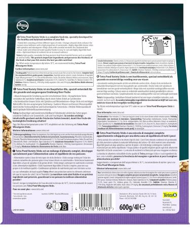 Tetra Pond Variety Sticks - Premium Fish Feed for Healthy Colorful Pond Fish - 4L Bag (600g) - Buy Online on GoSupps.com