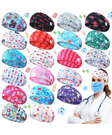 20 Pcs Nurse Headbands with Button for Nurses Doctors Women Athletic Non Slip Elastic Stretch Hair Bands for Mask Ear Protection Wide Head Wraps Accessories for Men Girls Workout Yoga Running (Nurse) - Buy Online on GoSupps.com