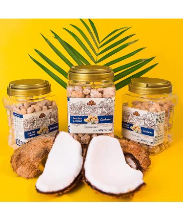 LAFOOCO Sea Salt Coconut Cashews - Premium Lightly Sea Salted Cashews with Coconut Flakes, 14.1 oz - Nutrient-Rich, High Protein Snack - Perfect Gift for Celebration and Holiday - Buy Online on GoSupps.com