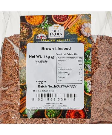 Old India Brown Linseed 1 Kg - Premium Quality Flaxseed for Health and Wellness - Buy Online on GoSupps.com