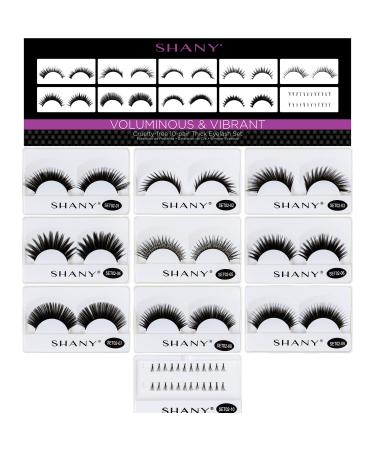 SHANY Eyelash extend - set of 10 assorted reusable eyelashes - Thick and Dramatic
