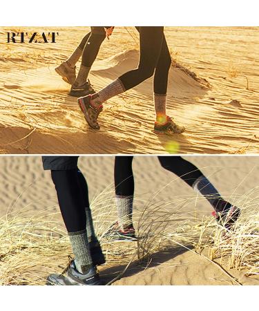 RTZAT Merino Wool Hiking Crew Socks - Large | Moisture Wicking & Cushioned - Buy Online on GoSupps.com