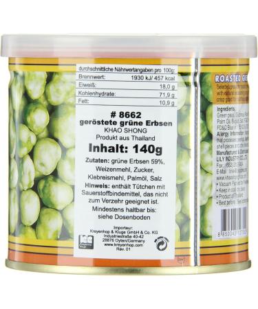  Khao Shong Khao Shong 8 x 140g boxes of small rusted green peas with Wasabi and small crisp peas in a sharp sheath weaker alternative to nuts - medium sharpening - Buy Online on GoSupps.com