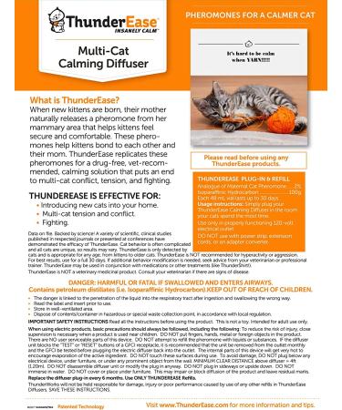 ThunderEase Multicat Calming Pheromone Diffuser Refill | Reduce Cat Conflict & Tension - 180 Day Supply - Buy Online on GoSupps.com